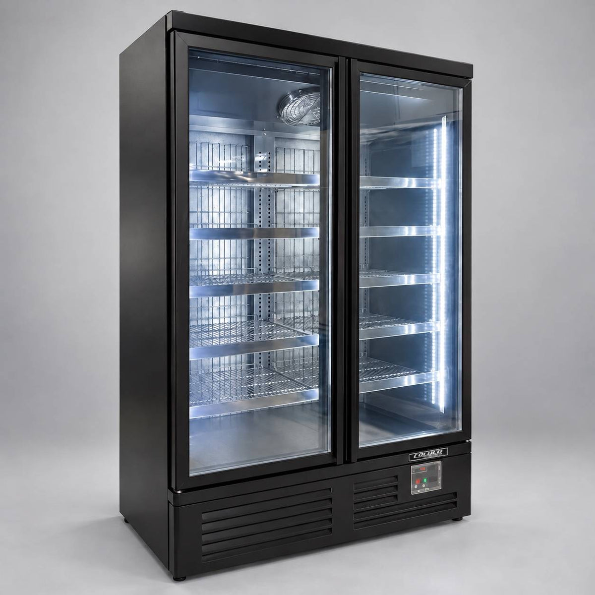 49.8" 2-Door Glass Refrigerator, Black Exterior & Interior / BGD-44R-HC