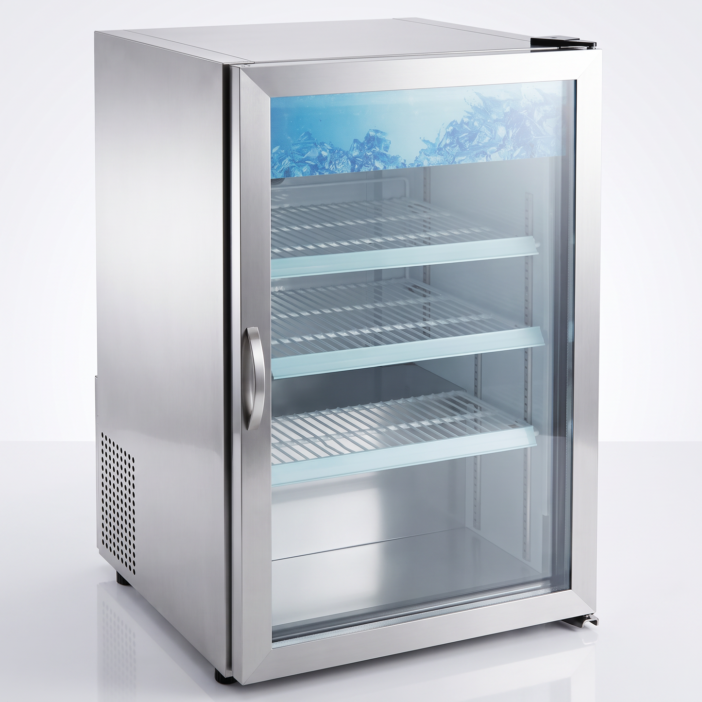 39" Counter Top 1-Door Display Glass Refrigerator, Stainless Steel / BGD-7RS-HC