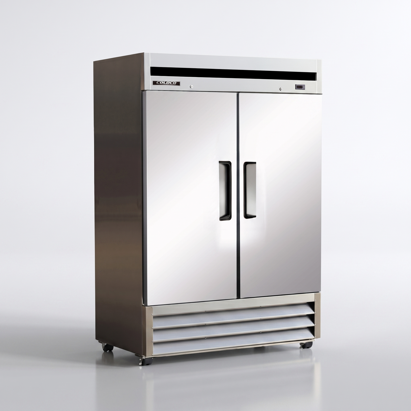 54" 2-Door Stainless Steel Refrigerator Solid Door | BSD-2R-HC