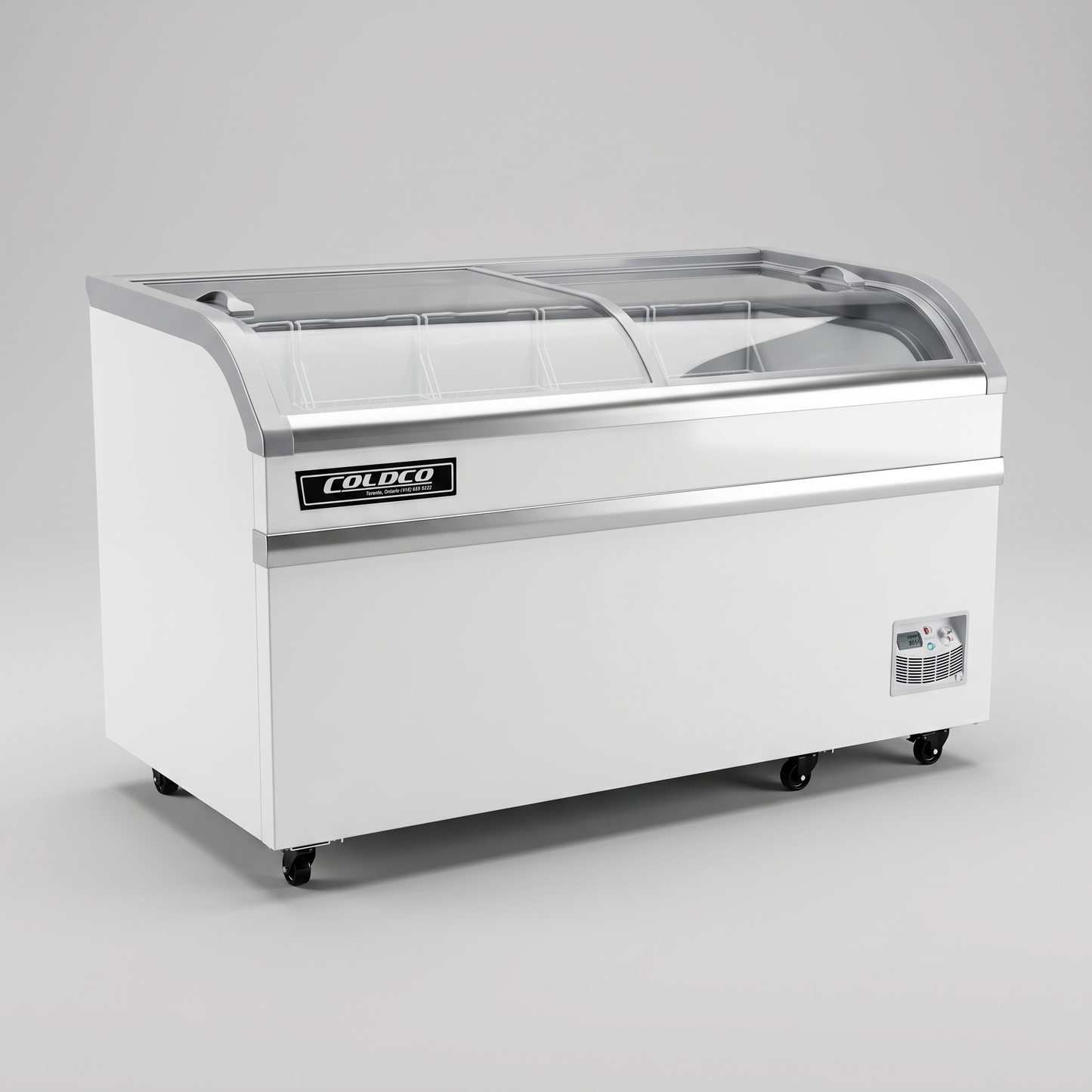 58″ Sliding Glass Top Freezer, White exterior | CSDV-58F-W