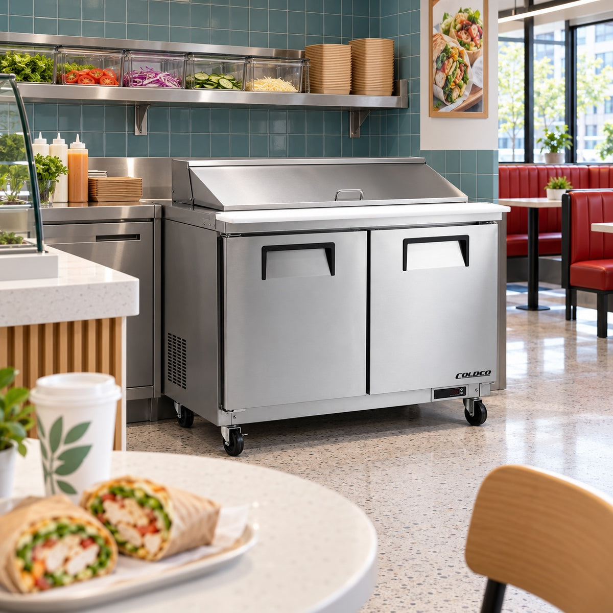 48" Mega Top Sandwich / Salad Prep-Table Refrigerator / CSP-48M-HC