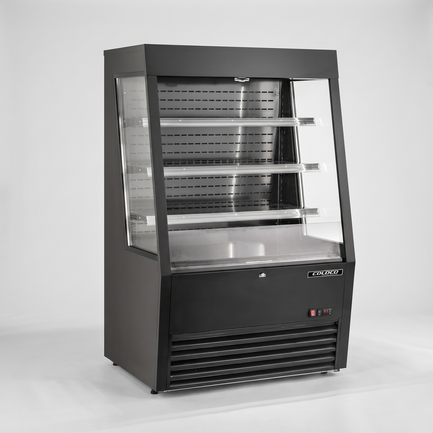 36" Low Profile Refrigerated Open Display Showcase - Black Exterior/Interior | RS-36L-B