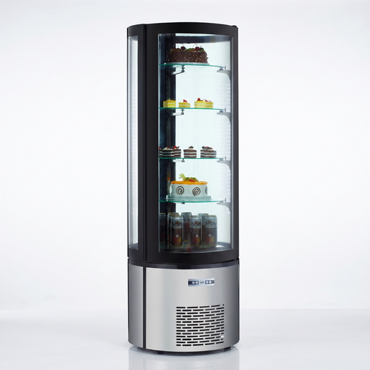 69" Height Refrigerated Circular Display Case - 27 Inch Diameter Stainless Steel | AC-400R