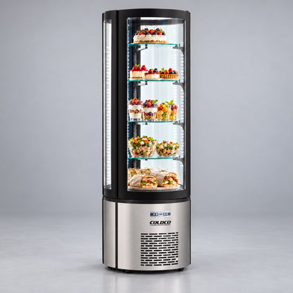 69" Height Refrigerated Circular Display Case - 27 Inch Diameter Stainless Steel / AC-400R