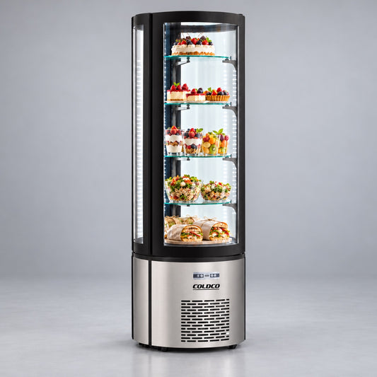 69" Height Refrigerated Circular Display Case - 27 Inch Diameter Stainless Steel / AC-400R