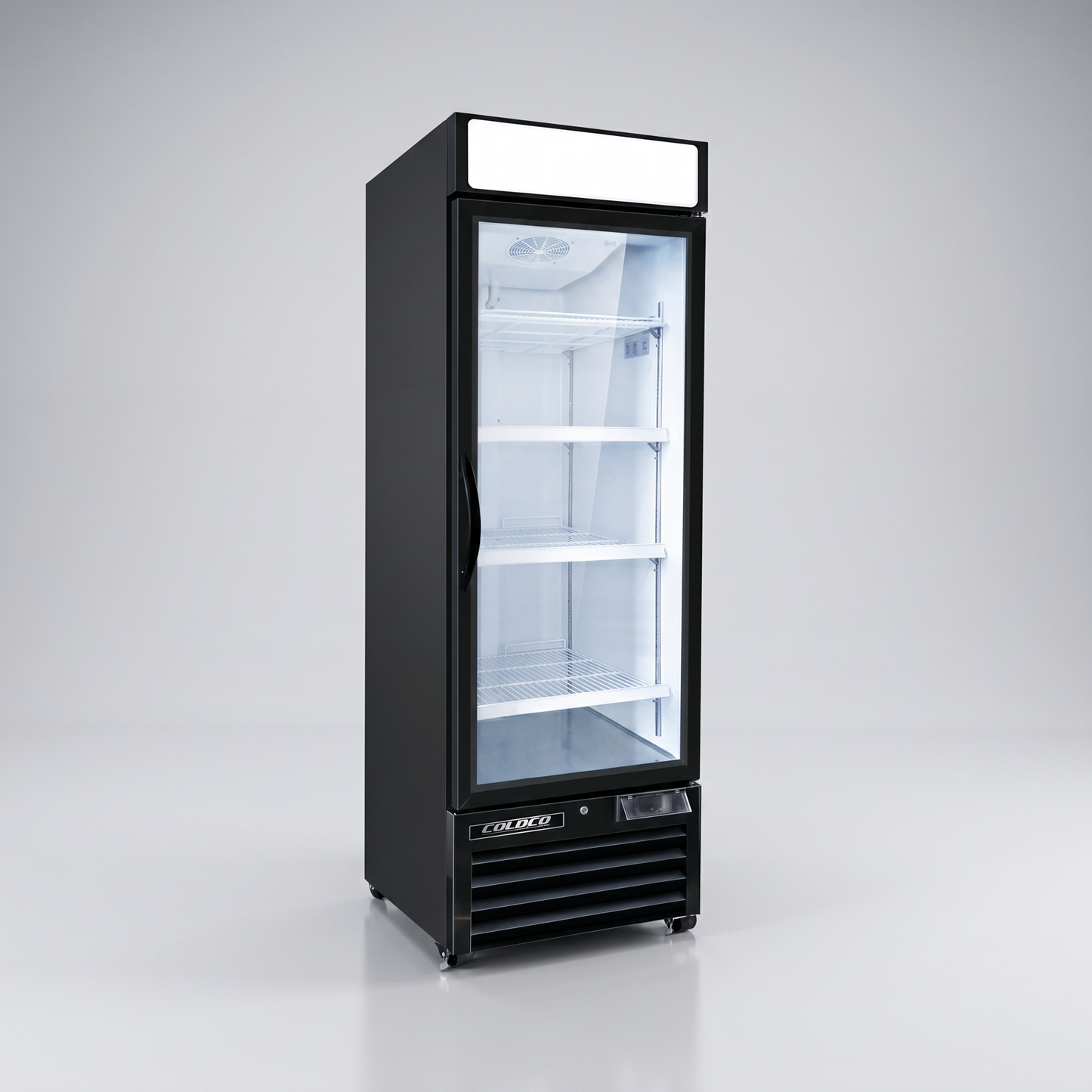 27" 1-Door Glass Freezer Black Exterior, White Interior | BGD-23F-HC
