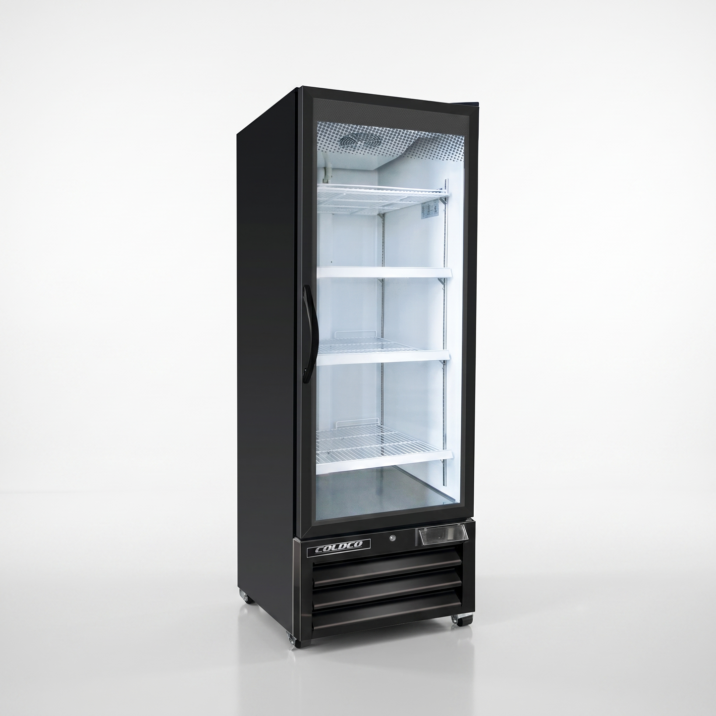 27" 1-Door Glass Freezer Black Exterior, White Interior | BGD-30F