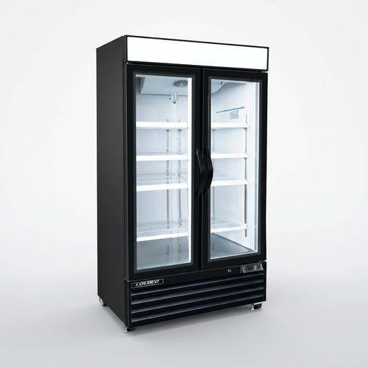 39.5" 2-Door Refrigerator Black Exterior, White Interior | BGD-36R-HC