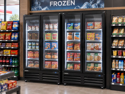49.8" 2-Door Glass Freezer, Black Exterior & Interior, Elite Series / BGD-46F-HC