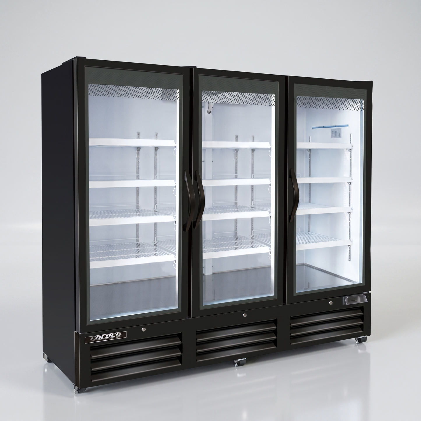 81" 3-Door Glass Freezer Black Exterior, White Interior | BGD-73FDV