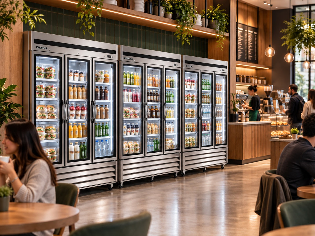 81" 3 Door Glass Refrigerator, Stainless Steel Exterior & Interior, Elite Series / BGSS-81RG-HC