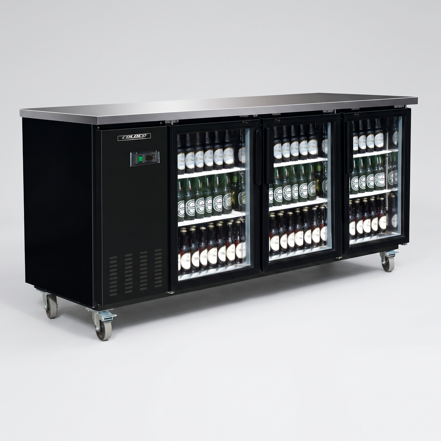 90.4" 3-Glass Door Back Bar Refrigerator | CBB-9G