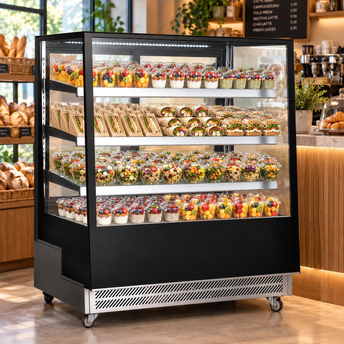 48" Angled Straight Glass Refrigerated Showcase / CDST48-3