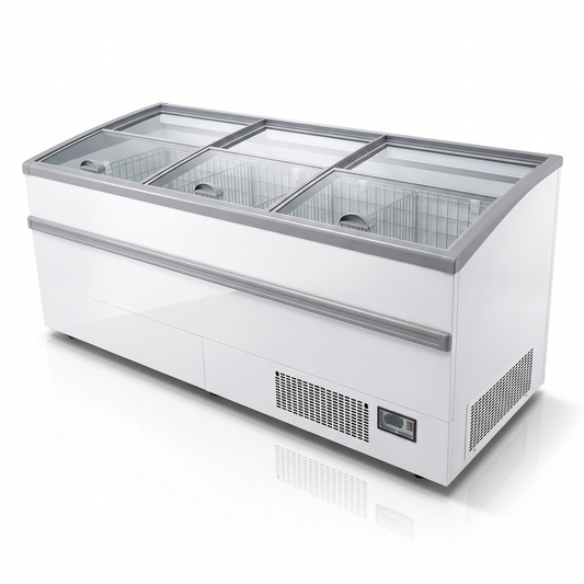 99″ LENGTH HIGH VOLUME GLASS TOP FREEZER, WHITE EXTERIOR | CIF-8HV-W