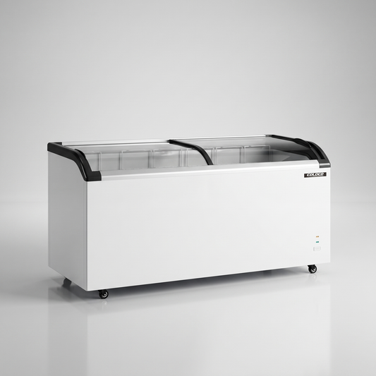 72″ Sliding Glass Top Freezer, White Exterior | CSD-72F