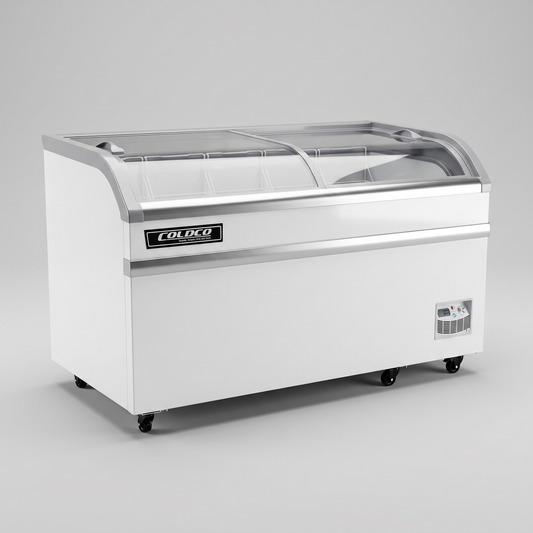 58″ Sliding Glass Top Freezer, White exterior | CSDV-58F-W