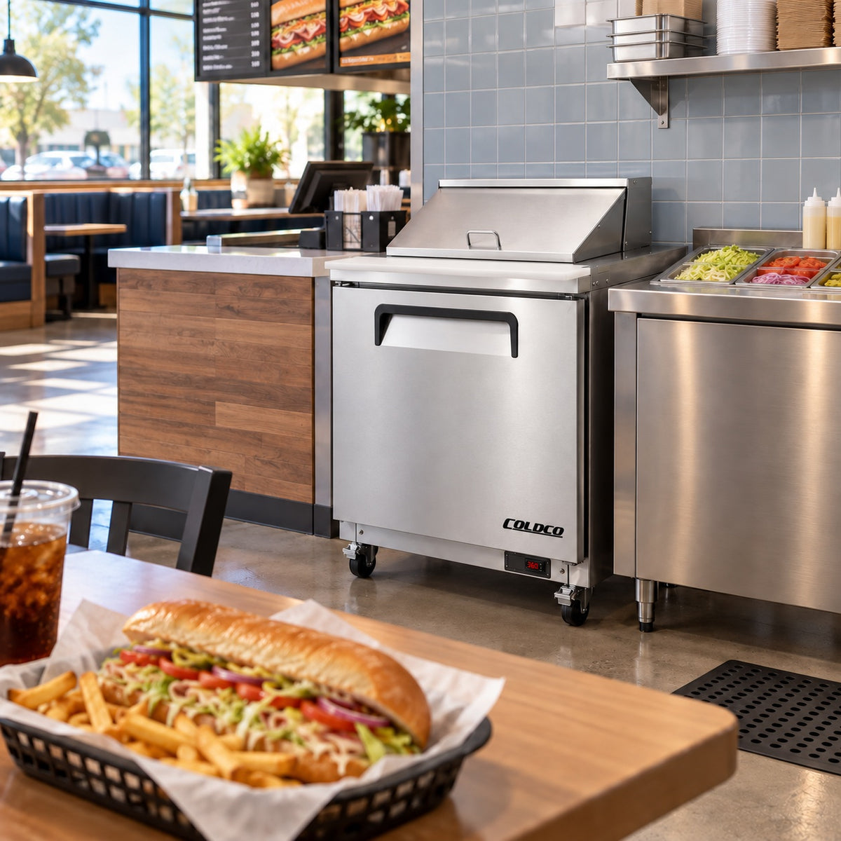 29" Mega Top Sandwich / Salad Prep-Table Refrigerator / CSP-29M-HC