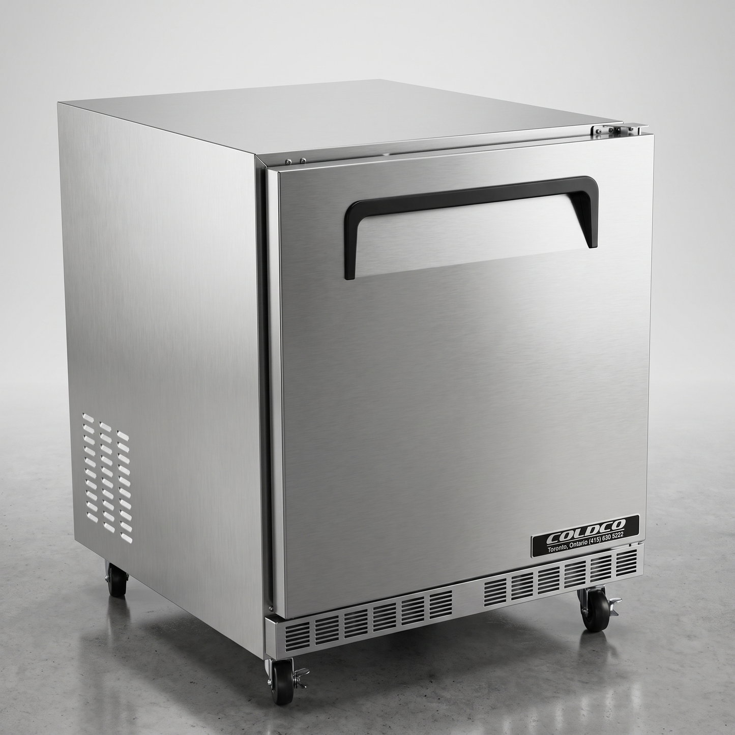 27.5" Under Counter Front Breathing Refrigerator, 31.5" Height, Stainless Steel Exterior | CUC-26R-HC