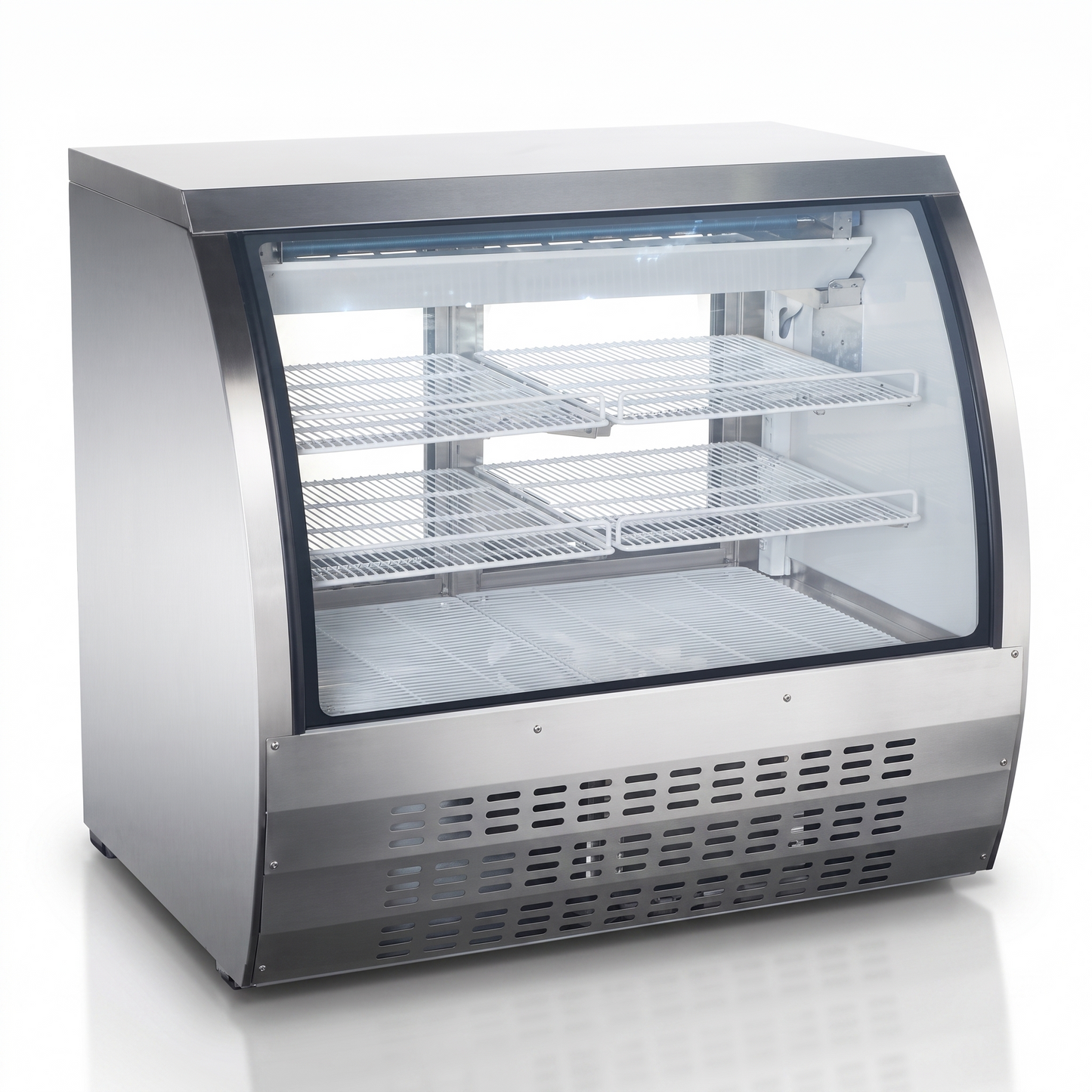 48" Curved Glass Deli Showcase - Stainless Steel | DC-48-HC