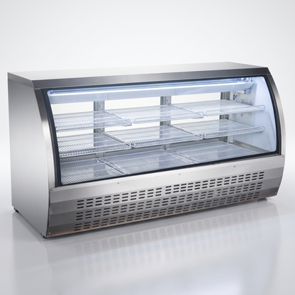 82" Curved Glass Deli Showcase - Stainless Steel / DC-82-HC