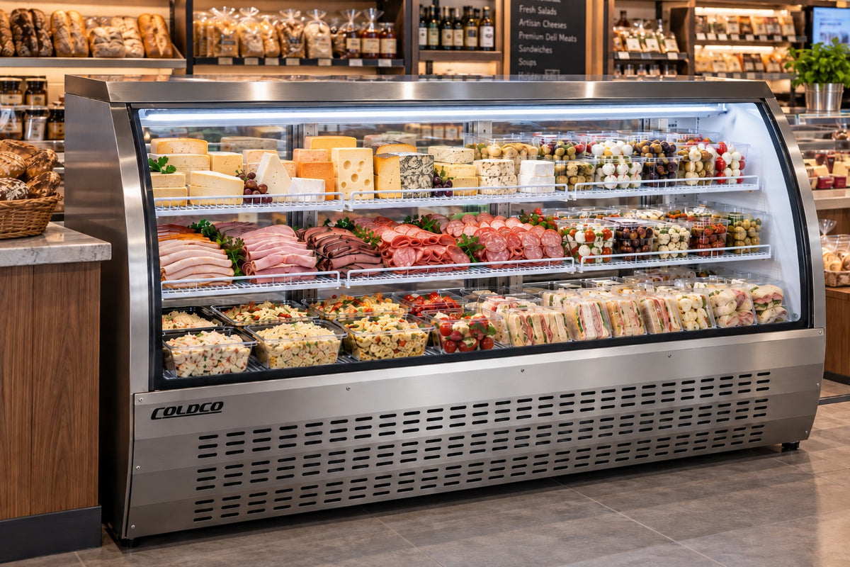 82" Curved Glass Deli Showcase - Stainless Steel / DC-82-HC