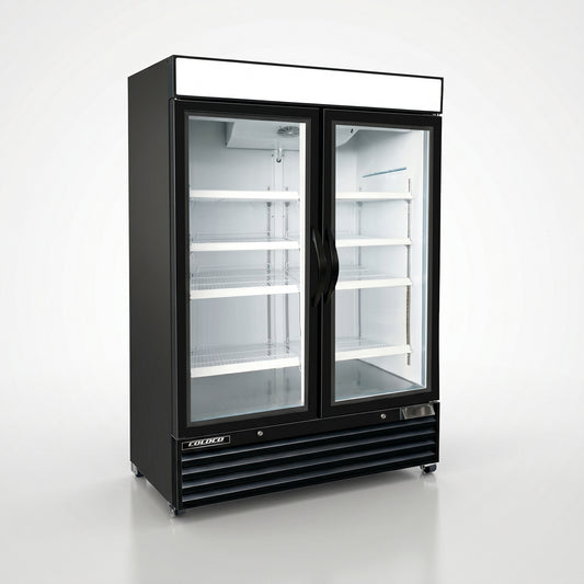 54" 2-Door Freezer Black Exterior, White Interior | BGD-48F-HC