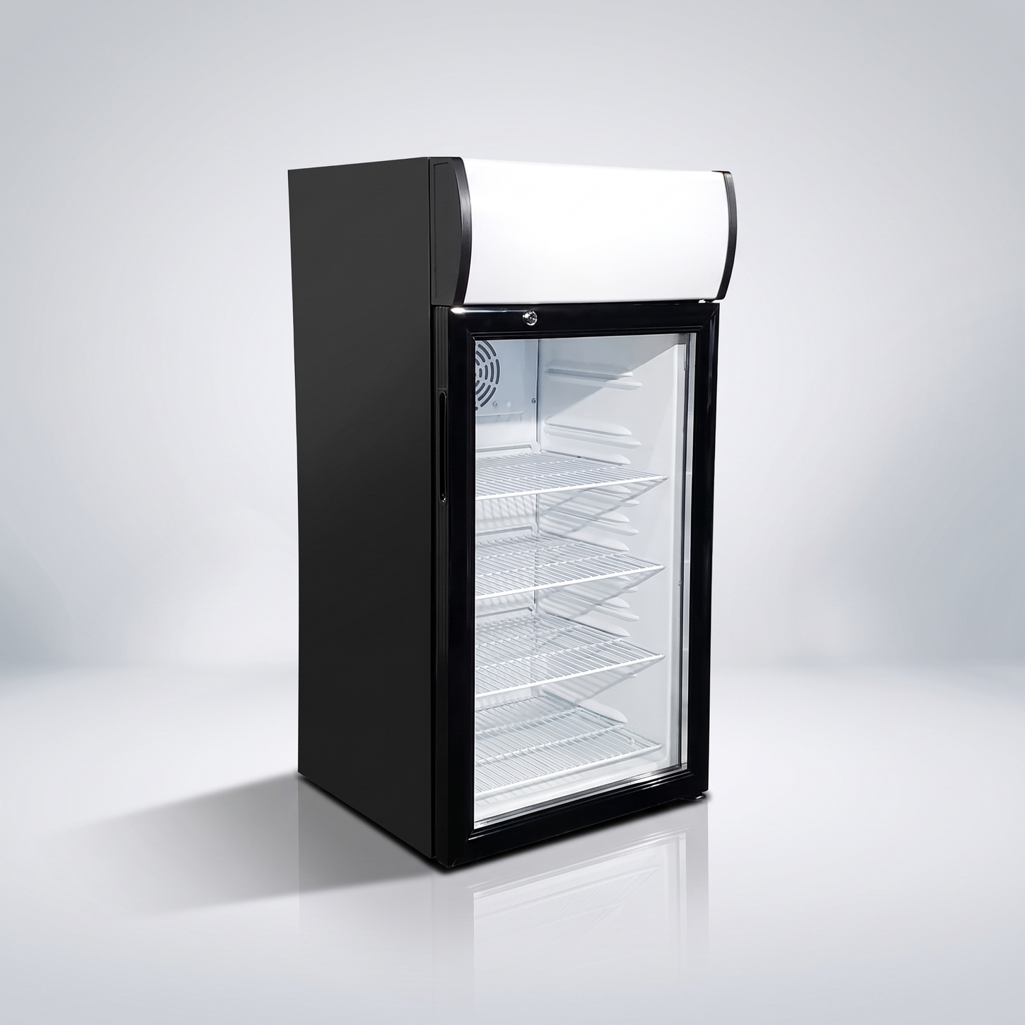 37″ Height Counter Top Refrigerator, Black Exterior, White Top Panel Display | SC80