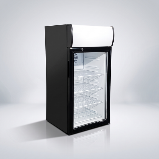 37″ Height Counter Top Refrigerator, Black Exterior, White Top Panel Display | SC80