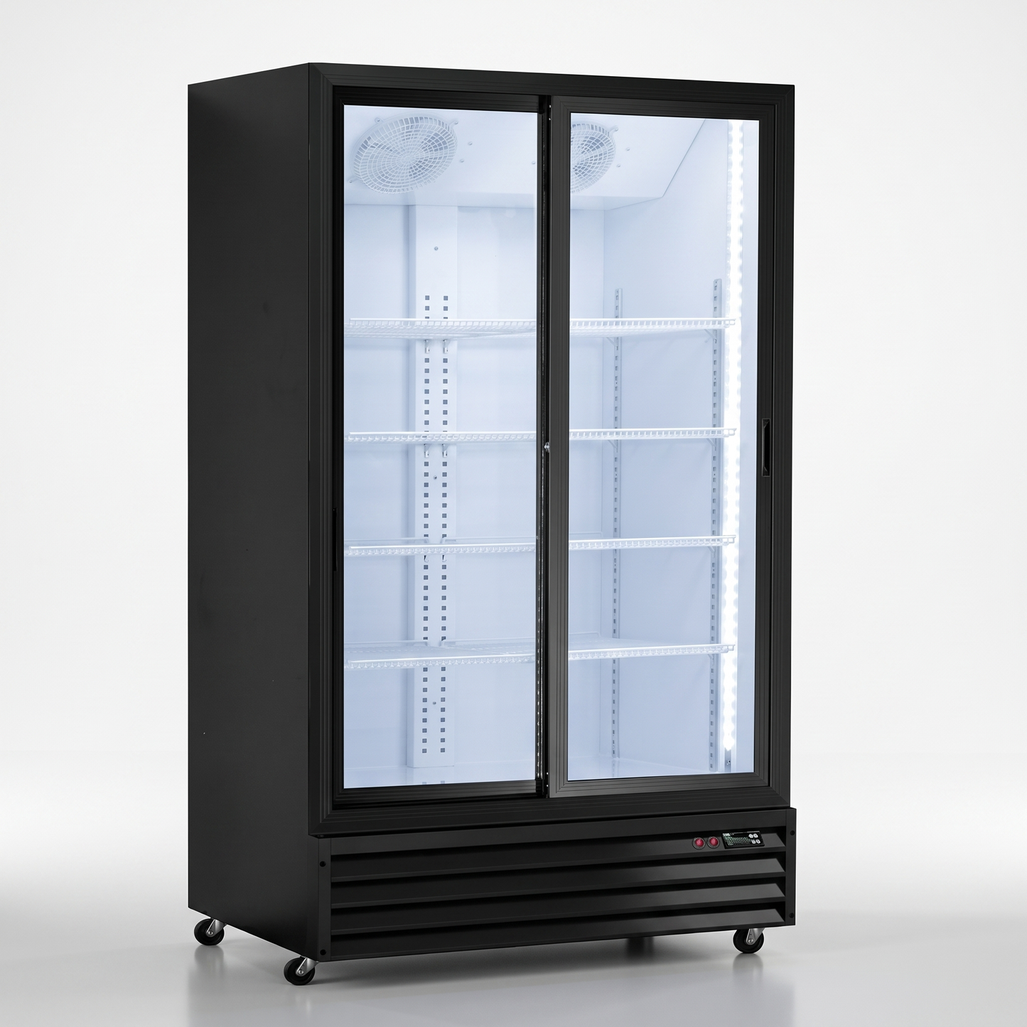 52.5" 2-Door Glass Refrigerator Vertical Sliding Door | SD-1200SLT