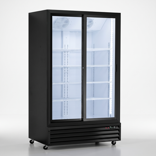 52.5" 2-Door Glass Refrigerator Vertical Sliding Door | SD-1200SLT