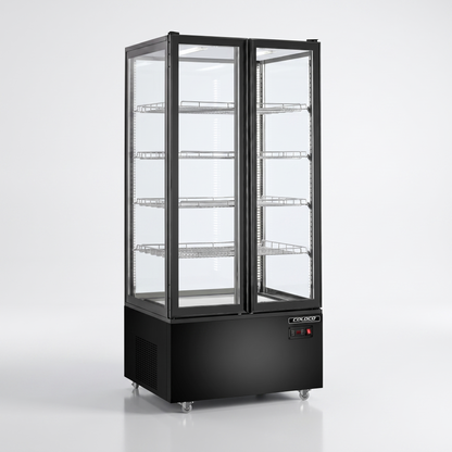 78.5" Height, 2-Door Refrigerated Display Case - Black Exterior / ST-600B