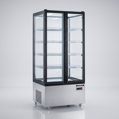 78.5" Height, 2-Door Refrigerated Display Case - Stainless Steel / ST-600S